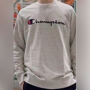 Champion Men's Heather Gray Crewneck Sweater